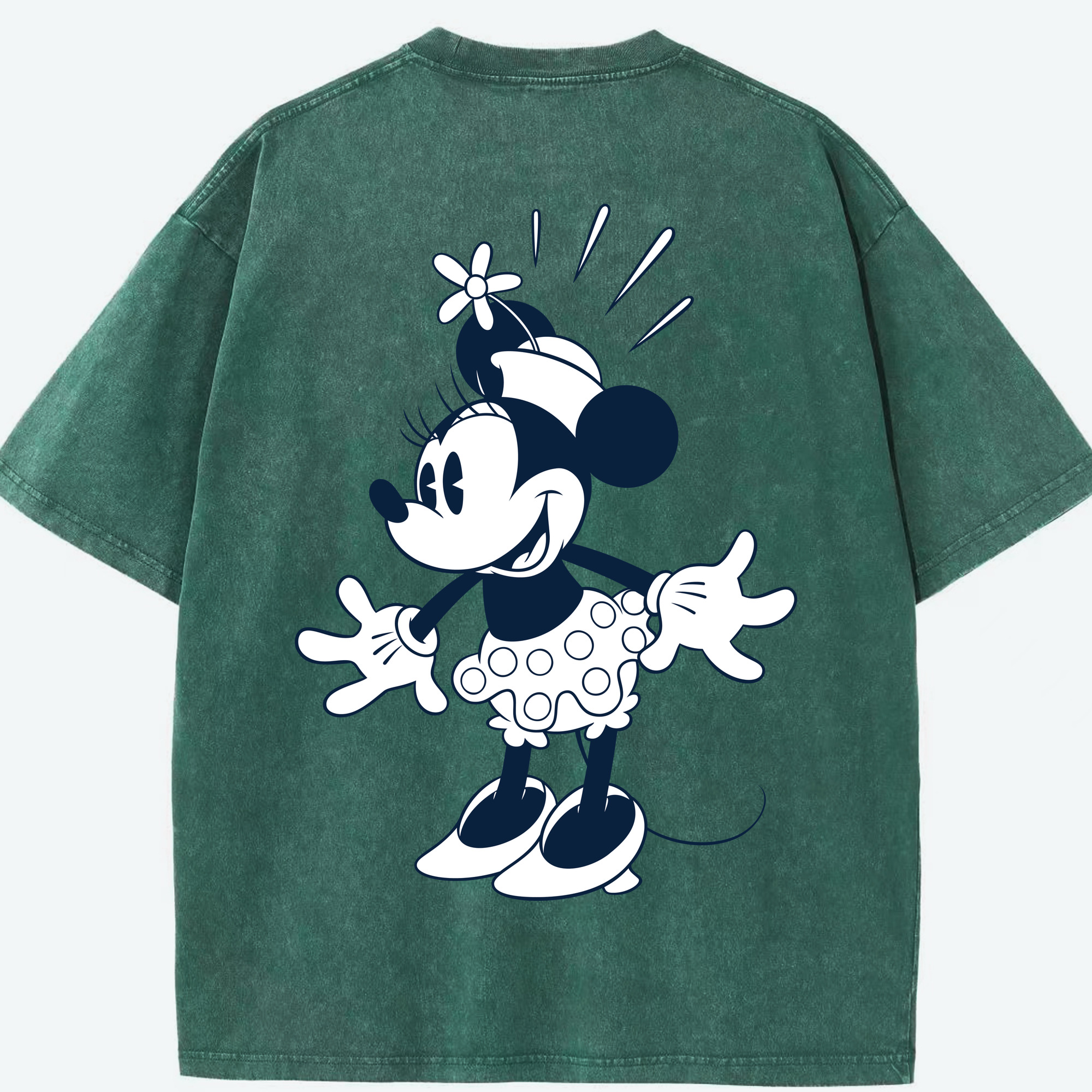 （画像用） ミッキーマウス Mickey Mouse 綿100% ヴィンテージ風 半袖Tシャツ（背面プリント）
